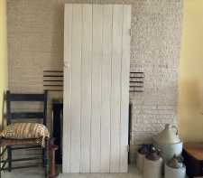 Antique Beadboard Closet Door Coat Rack White Paint Rustic Farmhouse Vignette 26x67
