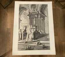 Vintage Art Print Piranesi Views Of Rome Roman Architecture Colonnades Fountain 1957 Penn Prints NY 6-6