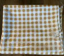 Vintage Cotton Feedsack Fabric Tan White Sm Check Flowers Whole Sack w-Damage 1920s-1950s Sewing Material