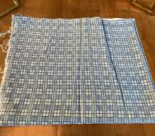 Vintage Cotton Feedsack Fabric Light Blue Dark Blue Plaid Whole Sack 1920s-1950s Sewing Material