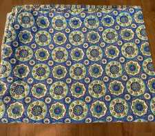 Vintage Cotton Feedsack Fabric Blue Green White Red Plate Roundels on Blue Whole Sack 1920s-1950s Sewing Material