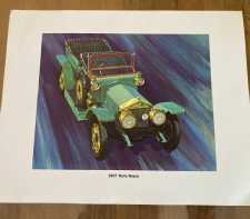 Vintage Antique Car Print 1907 Rolls Royce 10Wx8H 1960s Russell Electric Auto Parts Promo 4of6
