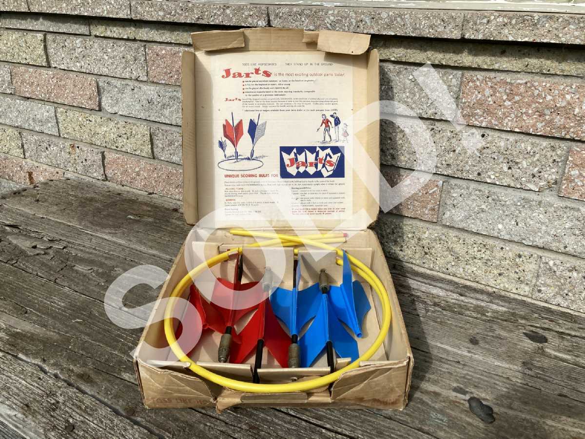 Vintage Jarts Lawn Game Original Box Full Set + Extra Fins 1960s Collectible Game Only