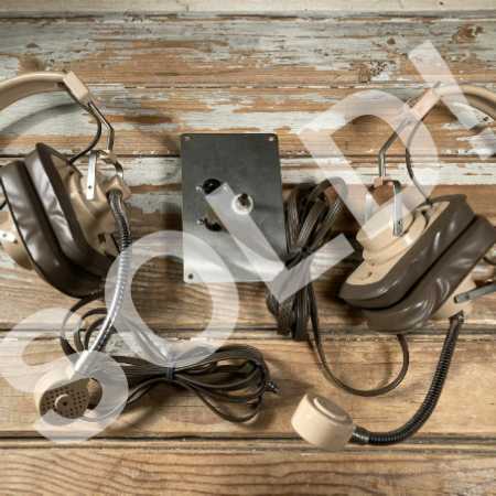 Vintage Pr Columbia Head Sets Headphones Monaural Type MC3H + AA-150 Amp 1970s Retro