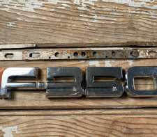 Vintage Ford Truck Emblem F350 Silver Chrome Metal With Bracket 8.25 In