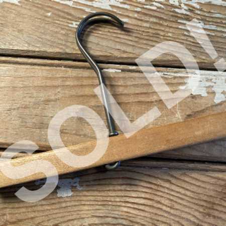 Vintage Wood Wire Clamp 8in Hanger Diamond Lock Skirt Pants Farmhouse Decor 1950s