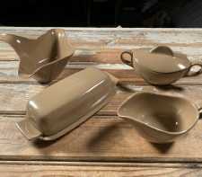 Vintage Melmac Melamine Serveware Brookpark Fantasy Joan Luntz Brown Mocha 50s 60s
