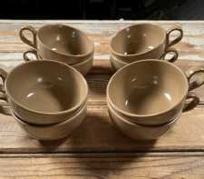 Vintage Melmac Melamine Set of 8 Cups Brookpark Fantasy Joan Luntz Brown Mocha 50s 60s