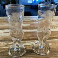 Similar Item 2 - Vintage Barware Novelty Shot Glasses Male Female Nudes Clear Glass Taiwan 1970s
