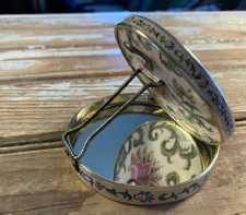 Vintage Ladies Double Mirror Compact Case Floral Cover Hang or Stand 1960s Japan