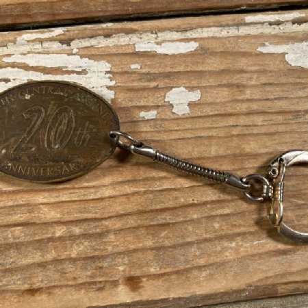 Vintage North Central Airlines Memorabilia 20th Anniversary Key Chain Brass Fob