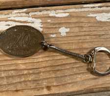 Vintage North Central Airlines Memorabilia 20th Anniversary Key Chain Brass Fob