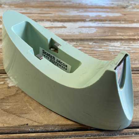 Vintage Mid Century Modern Desktop Tape Dispenser Mint Green Scotch Décor USA 1960s - Pic1