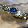 Vintage Ladies' Wrist Watch Futura Quartz Goldtone Band Blue Face Japan Mvmt China For Repair - Pic2