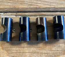 Vintage Plastic Toggle Barrel Buttons Black Lacquer Steel Shank 1.25-in Set of 4