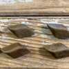 Vintage MCM Sculpted Wood Buttons Carved Stylized Diamonds Set of 7 - Pic4