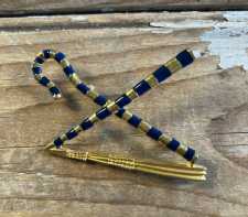 Vintage MMA 1976 Jewelry Lapel Pin Brooch Egyptian Revival King Tut Crook and Flail Goldtone Blue