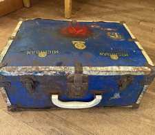 Vintage Metal Suitcase Roller Skate Case Rusty Distressed Salvage Decor 1960s