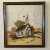 Vintage Framed Crewel Picture On Linen Cotton Old Country Church Pastoral Scene 1970s-Thumbnail Pic