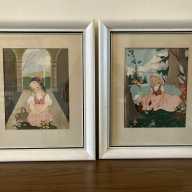 Similar Item 1 - One Vintage Child Decor Framed Art Print Little Dutch Girl Lithograph 1940s 1950s 2 Scenes Avail