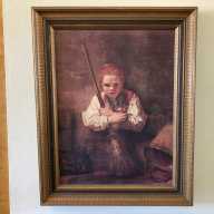 Similar Item 2 - Large Vintage Framed Fine Art Print Rembrandt Girl With Broom Home Interiors Reproduction