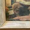 Large Vintage Framed Art Print James Chapin Boy With Book Looking Out Window 1940s-Pic2