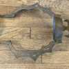 Antique Hanging Oil Lamp Parts Brass Harp Crown Cast Iron Weighted Pulley 1860s-Pic2