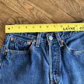 Vintage Levis 501 Denim Blue Jeans For Women Button Fly Plain Red Tag 26Wx30L Preowned USA-Pic9