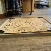 Vintage Antique Carrom Game Board 2-Sided Checkers Crokinole AS IS Warped Splits-Pic6