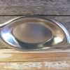 Vintage Stainless Steel Shallow Serving Bowl Candy Trinket Leaf Dish International Stainless 14x7-Pic5