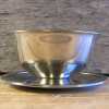 Vintage Stainless Steel 18-8 Gravy Boat Sauce Dip Bowl w- Attached Saucer 6.5Wx2.75H-Pic4