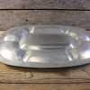 Vintage Etched Aluminum Serving Tray Vegetable Platter 7 Wells Flower Band Handles 13Lx10W-Pic5