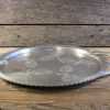 Vintage Wrought Aluminum Serving Tray Farberware Etched Leaf Design Handles 1950s 13.5W-Pic2