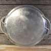 Vintage Wrought Aluminum Serving Tray Farberware Etched Leaf Design Handles 1950s 13.5W-Pic3