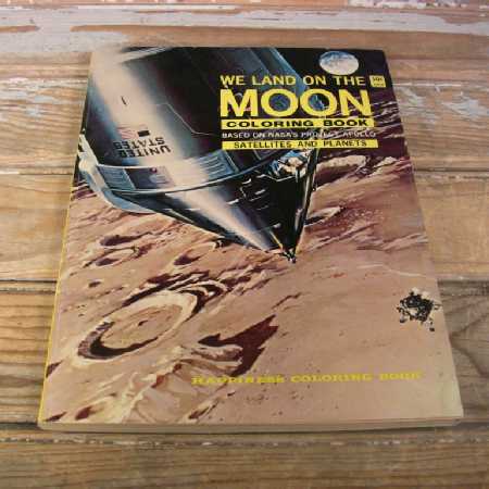 Vintage 1969 NASA Coloring Book Space Program We Land On Moon 120 Pgs Uncolored-Pic1