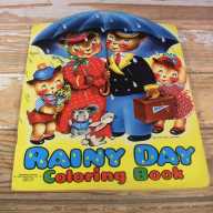Similar Item 2 - Vintage 1953 Diecut Coloring Book Rainy Day Saalfield Publishing 30 Pages - Uncolored
