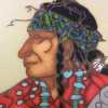 Vintage Ceramic Art Tile Trivet Native American Indian Chief C. Teissedre 1980s 6x6-Pic3