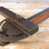 Antique Primitive Angle Finder Construction Protractor Square Handmade Woodworking Tool-Pic2