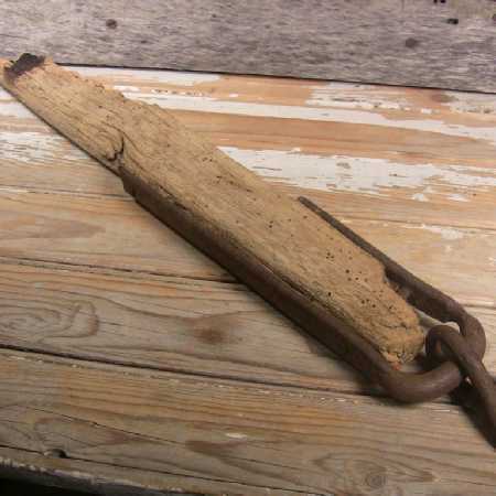 Antique Singletree Yoke Remnant Forged Iron Wood Rustic Farmhouse Hook or Hanger