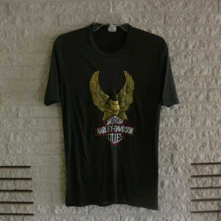 Vintage Harley Davidson T Shirt Embroidered Eagle Motor Cycle Logo Jigsaw Womens