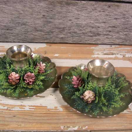 Vintage Pair Silverplate Candlesticks Retro Christmas Candle Holders EPNS Silver
