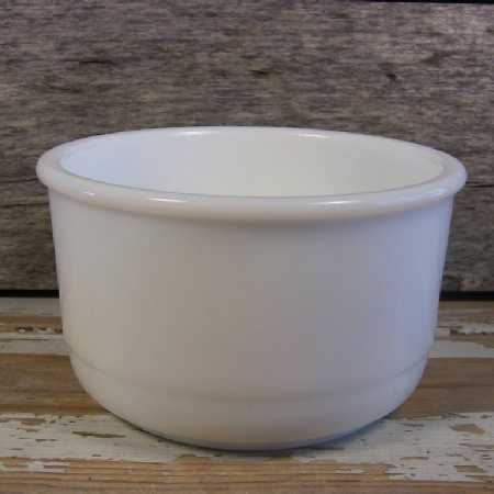 Small Vintage Mixing Bowl for Stand Mixer Thick Rim Milk Glass Cylindrical 6.5-In