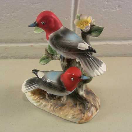 Vintage Enesco Bird Figurines Ceramic Figurine Woodpeckers Enesco Imports Japan