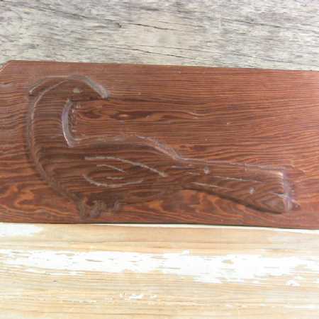 Antique Carved Wood Panel Vintage Bird Carving Primitive Folk Art Pheasant