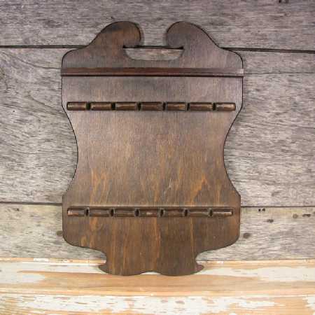 Vintage Wooden Hanging Spoon Rack 12-Slot Standard Eating Utensil Display 1970s