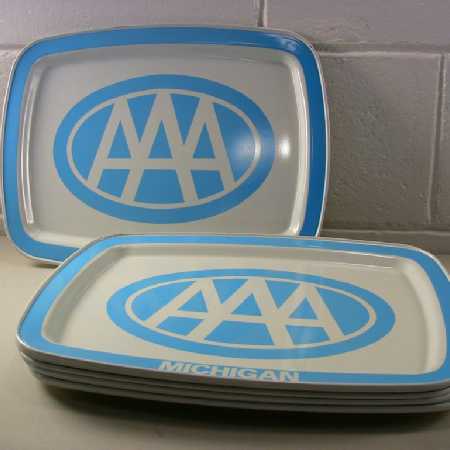 Vintage AAA Michigan 14x11  Metal Serving Tray American Automobile Association