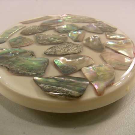 Vintage Perfume Tray Dresser Plateau Acrylic Abalone Shell Shabby Cottage Decor
