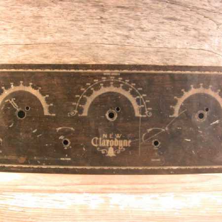 Antique Breadboard Radio Part Metal Face Plate Engraved New Clarodyne 1920s Sign